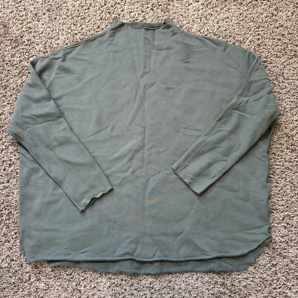 NEW Frank & Eileen Effie Long-Sleeve Funnel Neck Capelet Pine Triple Fleece Sz L - Picture 2 of 7